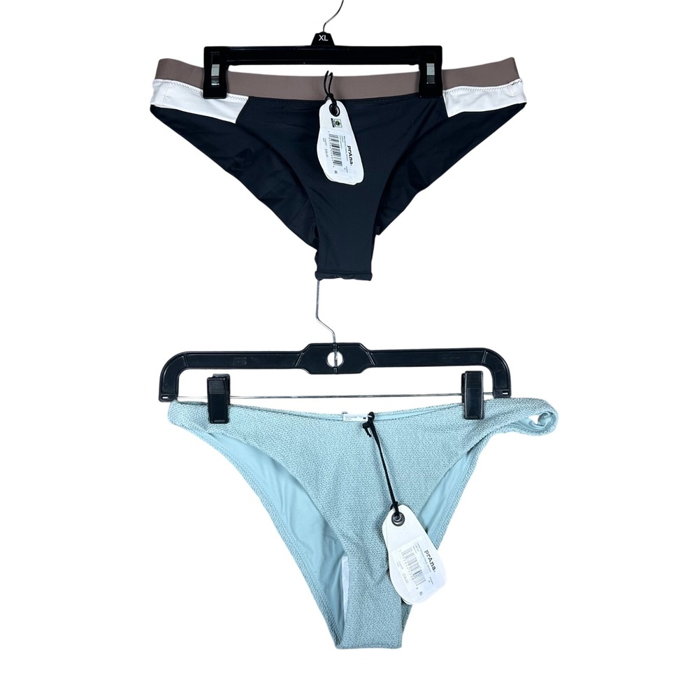Prana Bikini Bottoms Lot 2 Lahari Scrunch Saltwater Baja Bound‎ Carob Womens M